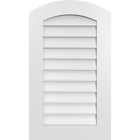 Ekena Millwork Arch Top Surface Mount PVC Gable Vent: Functional, w/ 3-1/2"W x 1"P Standard Frame, 20"W x 34"H GVPAR20X3401SF